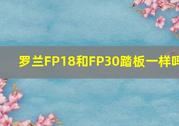 罗兰FP18和FP30踏板一样吗