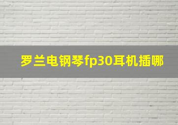 罗兰电钢琴fp30耳机插哪