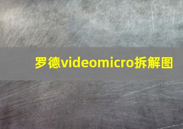 罗德videomicro拆解图