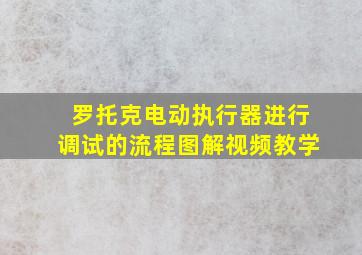 罗托克电动执行器进行调试的流程图解视频教学