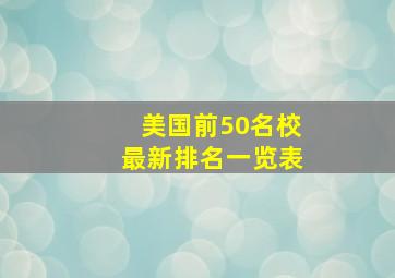 美国前50名校最新排名一览表