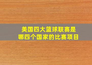 美国四大篮球联赛是哪四个国家的比赛项目