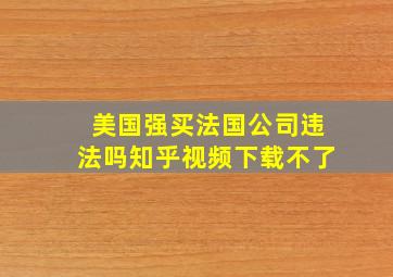 美国强买法国公司违法吗知乎视频下载不了