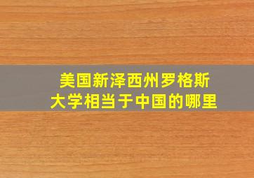 美国新泽西州罗格斯大学相当于中国的哪里