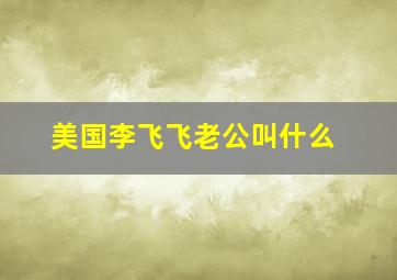 美国李飞飞老公叫什么