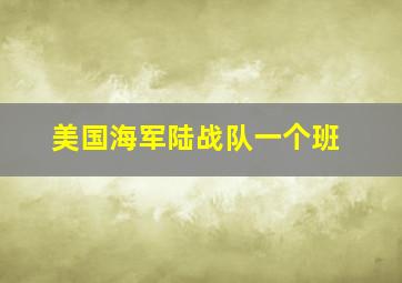 美国海军陆战队一个班