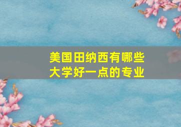 美国田纳西有哪些大学好一点的专业