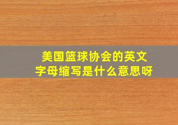 美国篮球协会的英文字母缩写是什么意思呀