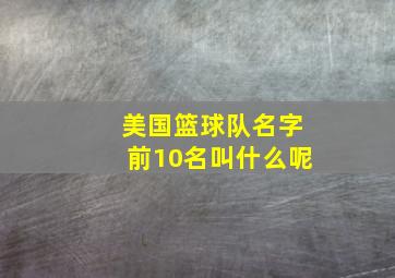 美国篮球队名字前10名叫什么呢