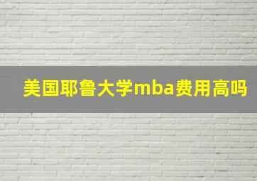 美国耶鲁大学mba费用高吗