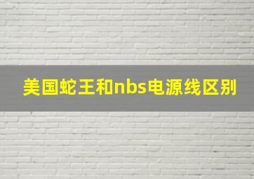 美国蛇王和nbs电源线区别