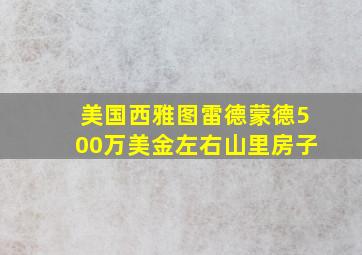 美国西雅图雷德蒙德500万美金左右山里房子