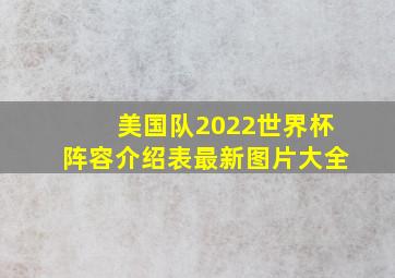 美国队2022世界杯阵容介绍表最新图片大全