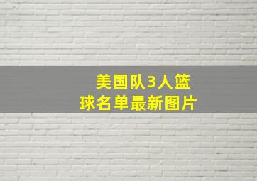 美国队3人篮球名单最新图片