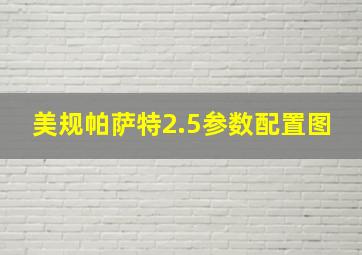 美规帕萨特2.5参数配置图