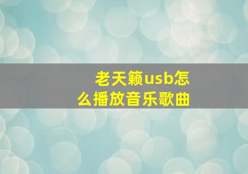 老天籁usb怎么播放音乐歌曲