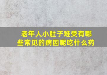 老年人小肚子难受有哪些常见的病因呢吃什么药