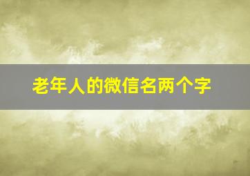 老年人的微信名两个字