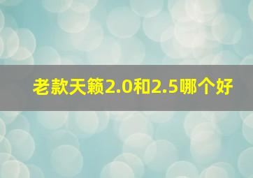 老款天籁2.0和2.5哪个好