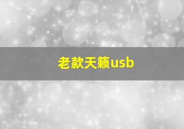 老款天籁usb