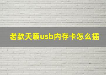 老款天籁usb内存卡怎么插