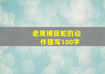 老鹰捕捉蛇的动作描写100字