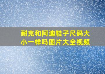 耐克和阿迪鞋子尺码大小一样吗图片大全视频