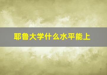 耶鲁大学什么水平能上