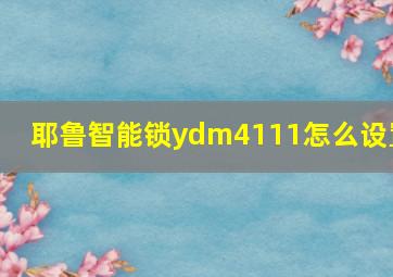 耶鲁智能锁ydm4111怎么设置