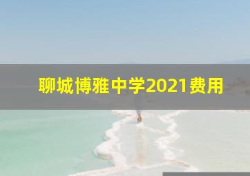 聊城博雅中学2021费用