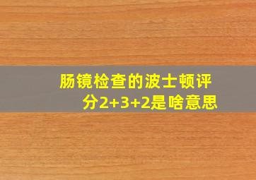 肠镜检查的波士顿评分2+3+2是啥意思