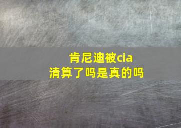 肯尼迪被cia清算了吗是真的吗