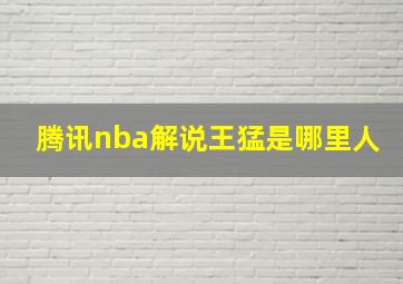 腾讯nba解说王猛是哪里人