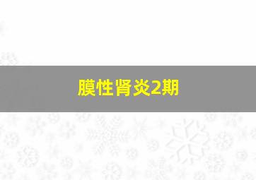 膜性肾炎2期