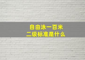 自由泳一百米二级标准是什么