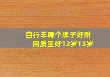 自行车哪个牌子好耐用质量好12岁13岁