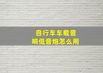 自行车车载音响低音炮怎么用