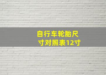 自行车轮胎尺寸对照表12寸