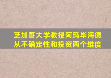 芝加哥大学教授阿玛毕海德从不确定性和投资两个维度