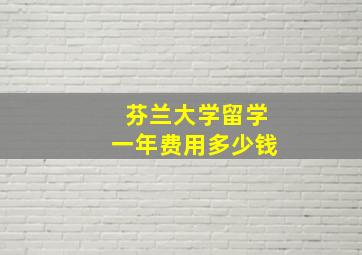 芬兰大学留学一年费用多少钱