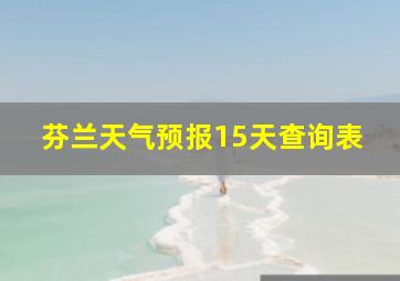 芬兰天气预报15天查询表