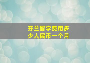 芬兰留学费用多少人民币一个月