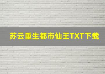 苏云重生都市仙王TXT下载