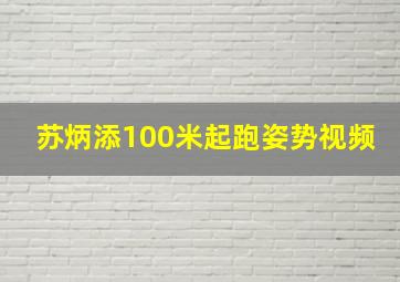 苏炳添100米起跑姿势视频