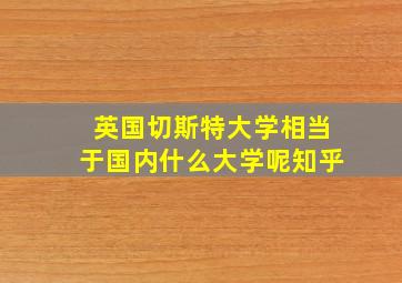 英国切斯特大学相当于国内什么大学呢知乎