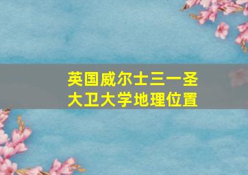 英国威尔士三一圣大卫大学地理位置