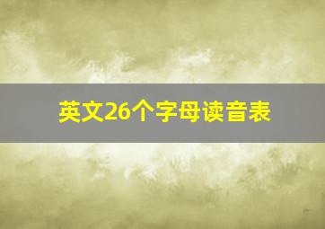 英文26个字母读音表