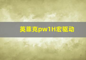 英菲克pw1H宏驱动