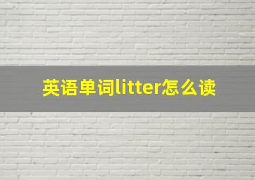 英语单词litter怎么读