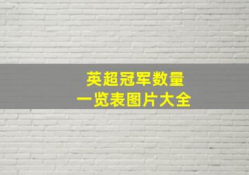 英超冠军数量一览表图片大全